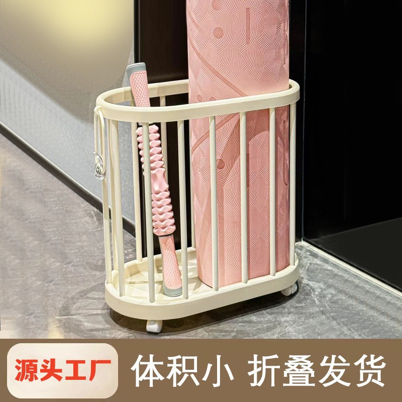 Корзина для хранения йога-матов передвижная с колесами для фитнес-оборудования