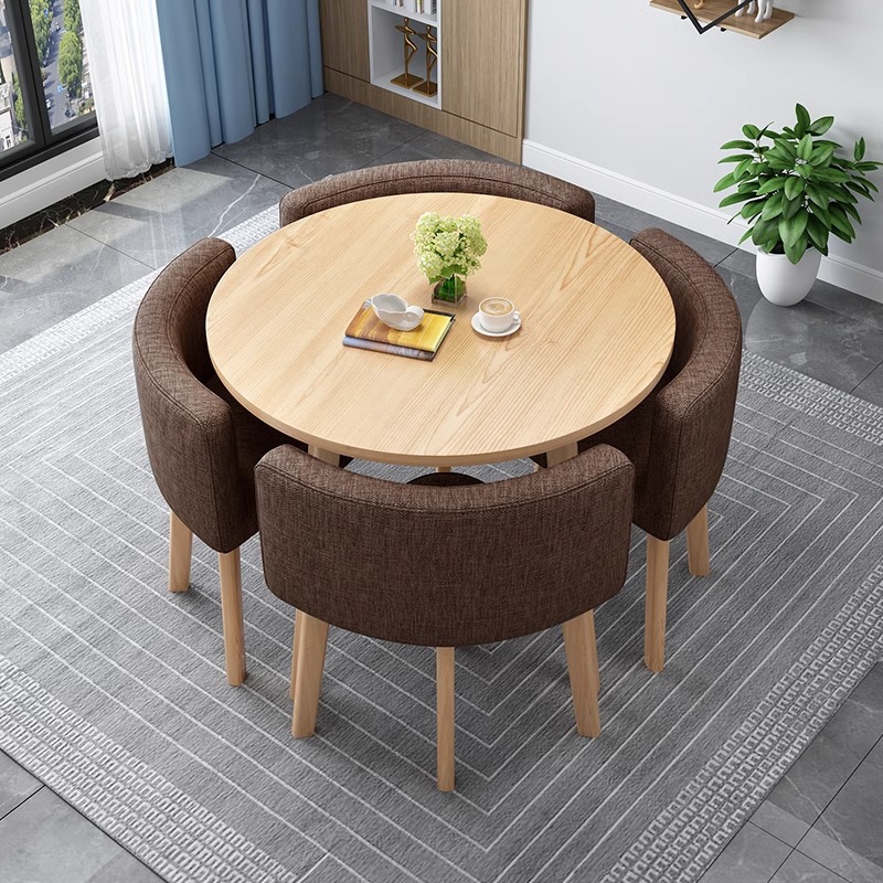 Simple leisure negotiation table and chair combination store rental apartment table home dining table storage small round table