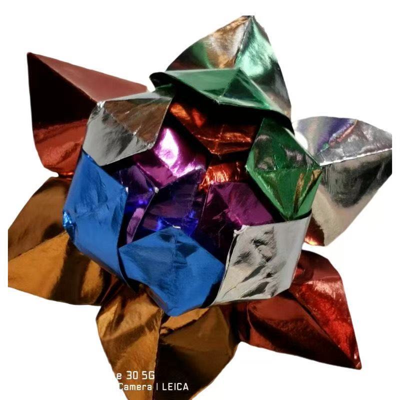 Buddhist Supplies Handmade Folding Nine-Grade Colorful Small Lotus Flower Diameter 18cm Finished Product Delivery Colorful Seven Colors