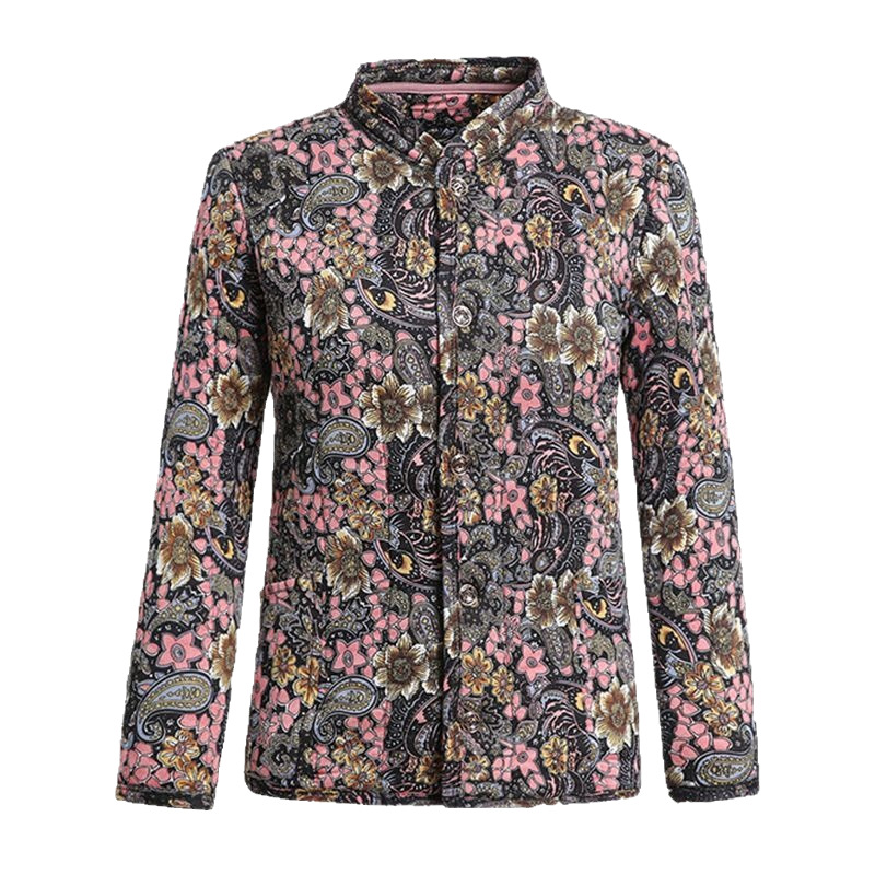 Manufacturer's Winter Camel Hair Women's Cotton-padded Jacket with Velvet and Thickeneding for Middle-aged and Elderly Outer Wear Loose Top Large Size Long-sleeved Mother's Wear