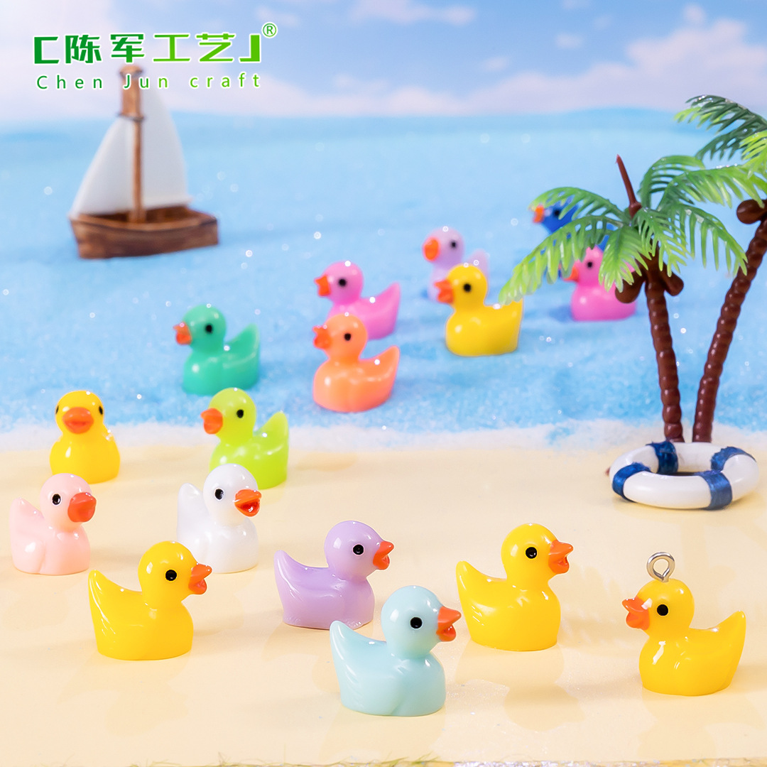 Colorful yellow duck DIY Moss landscape decoration hanging accessories desktop mini micro landscape miniature small ornaments