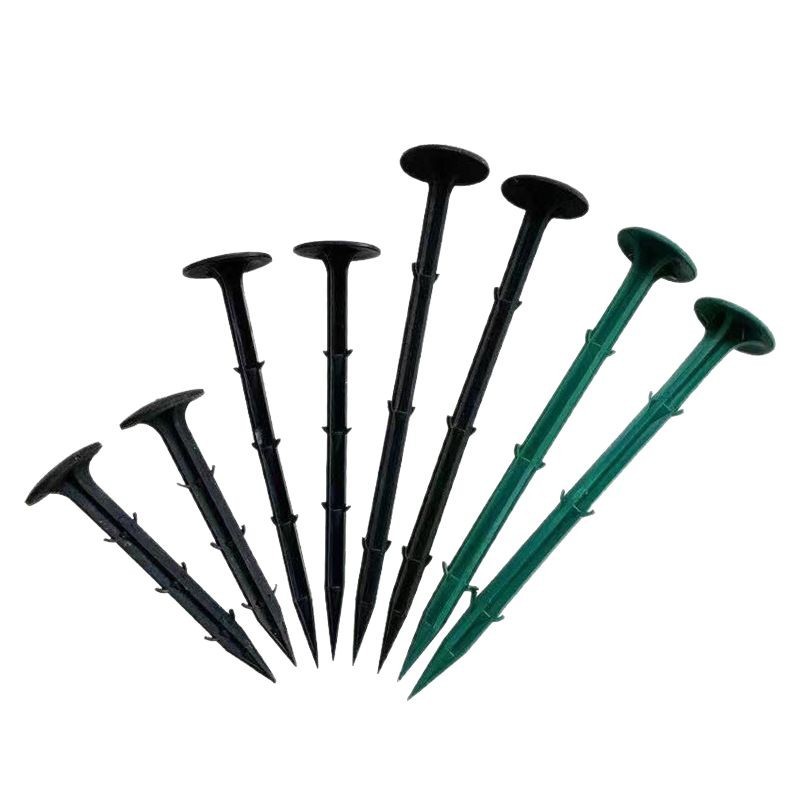 Anti-grass cloth ground nail weeding cloth ground nail orchard black barbed plastic ground nail greenhouse plastic film nail gardening ground nail