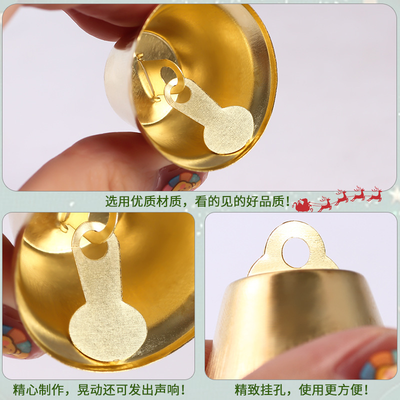 Wholesale Open Horn Christmas Bell Decoration 10-50mm Pendant Wind Chime Metal Small Pendant Christmas Bell