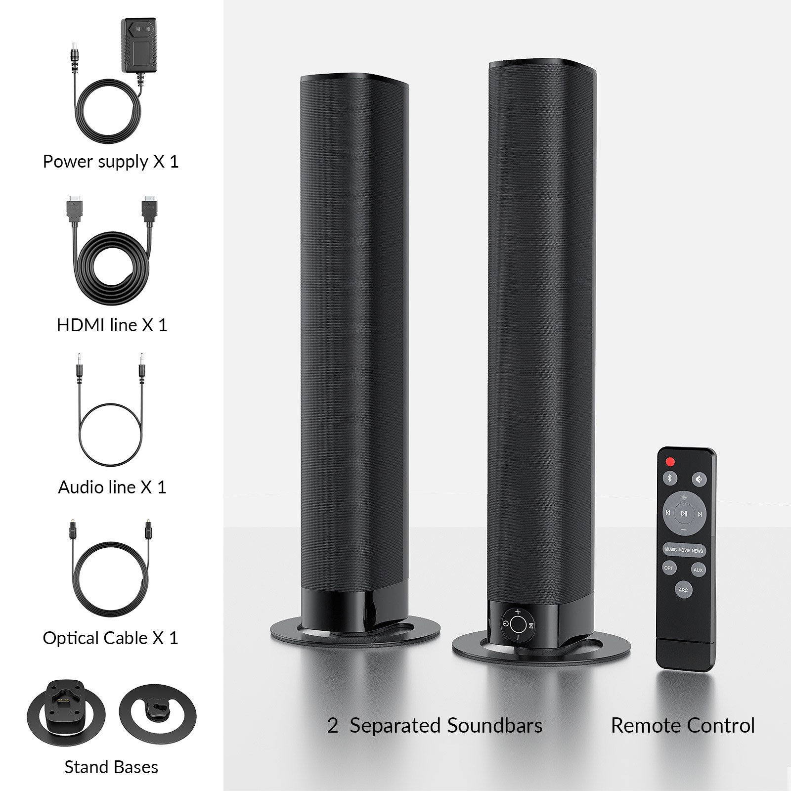 Bar Speaker Tv 80W Bt5.3 Bluetooth Bar Speaker Wired and Wireless Echo Wall Source Factory