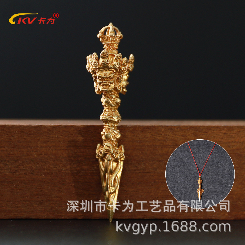 Pure Silver 999 Pumbha Vajra Pendant Vajra Pestle Pendant Demon-Slaying Pestle Keychain Ritual Tool Pendant Multiple Options Available