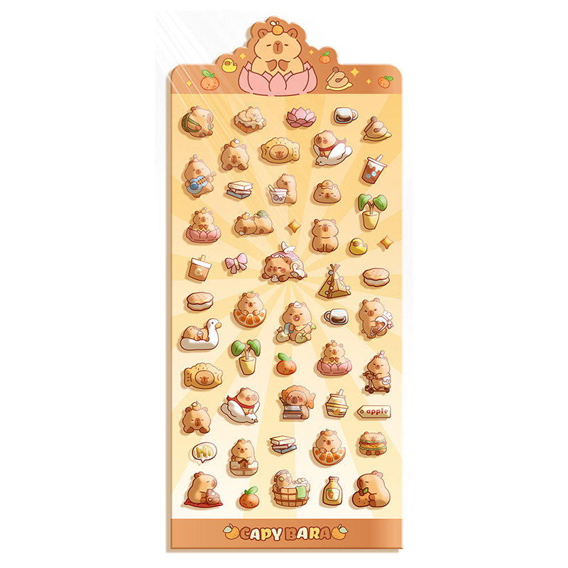 Cocoa Love Love Ins Summer Jelly Short Armor Sticker Funny Nail Art Sticker Transparent Stereo Sticker Embossed Stereo