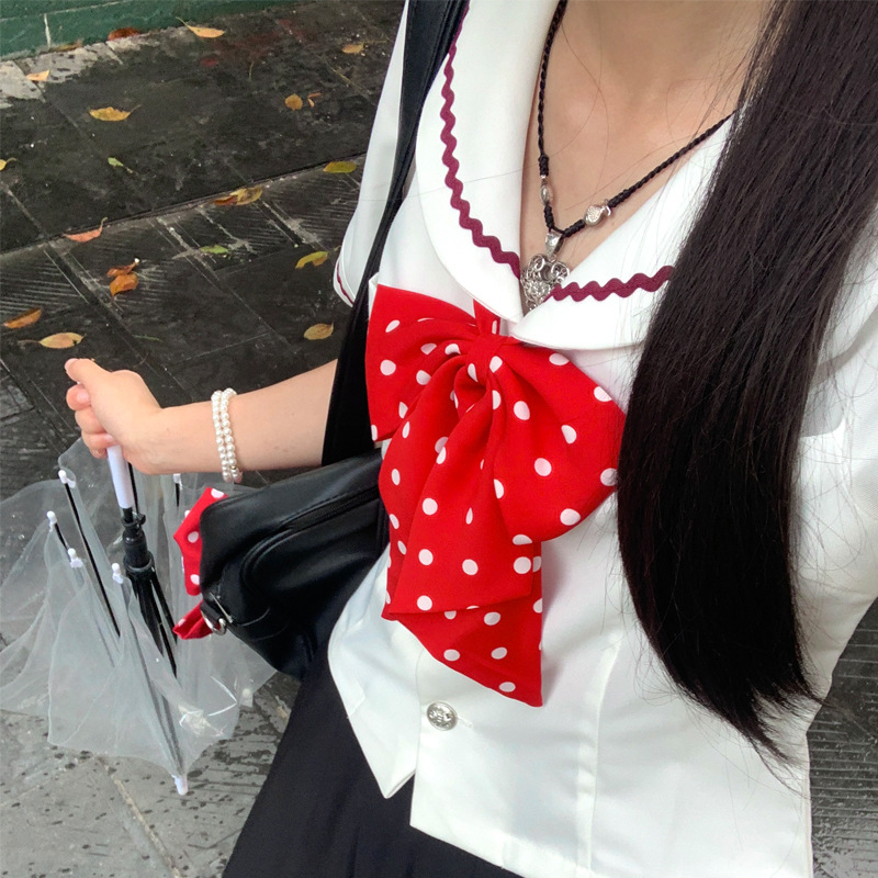 Autumn pomelo language [Yingchuan women] jk original sailor suit mountain road line college style school for uniform shirt short sleeve summer
