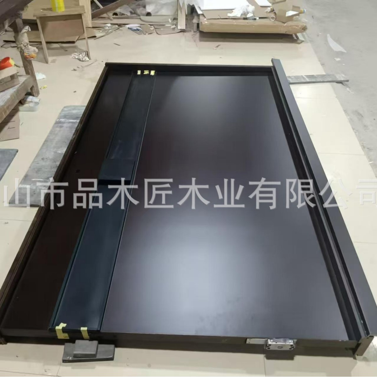 Foreign Trade Pivot Door Foshan Factory Door Villa Entrance Door Pivot Door Natural Wood Veneer Black Walnut Soundproof Pivot Door