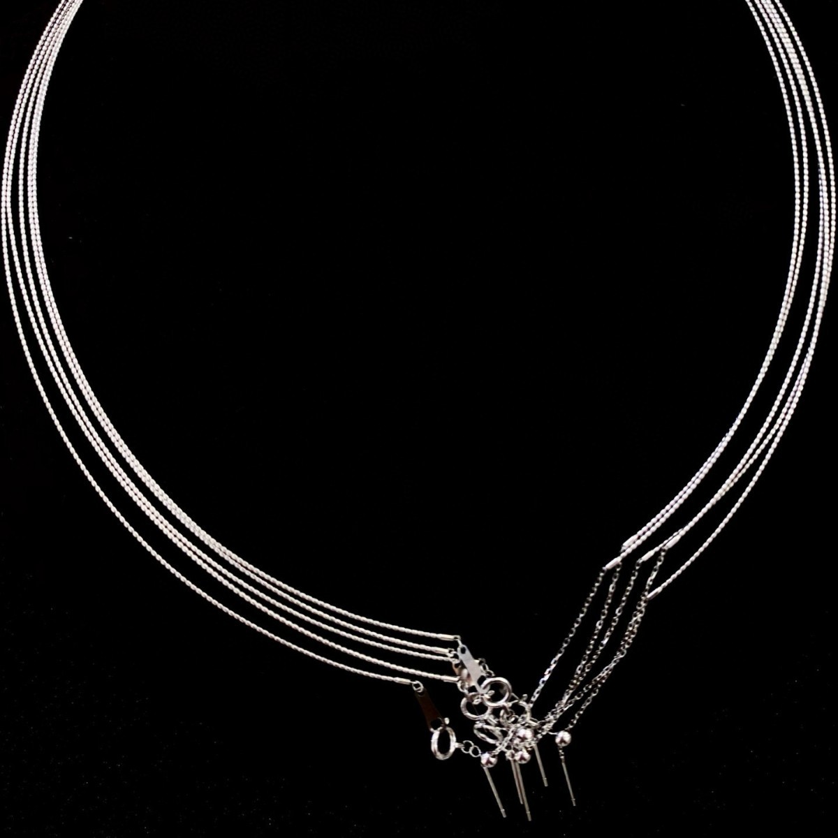 Platinum Pt900 Collar Finished Product, Bean Chain, Various Styles Can Be Matched Together to Look Good, No Beads Included