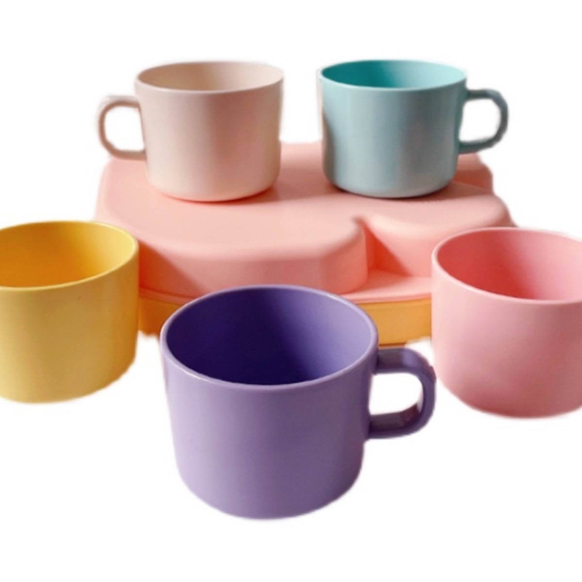 Solid Color Baby Kidsren's Training Drinking Cup Milk Cup Mouthwash Direct Drinking Water Anti-Fall Handle Cup 200ml