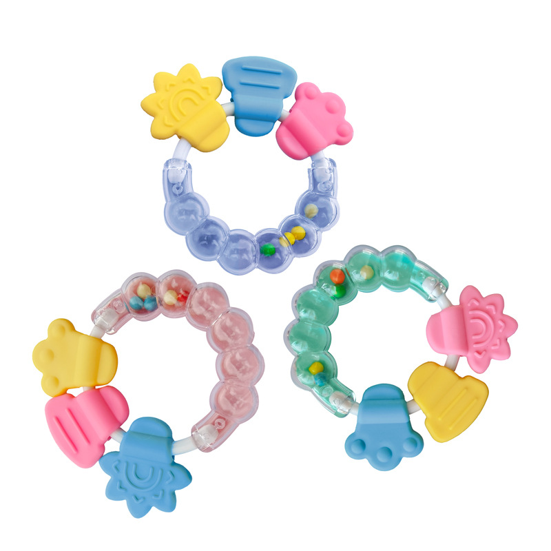 Cross-border Hot Selling Baby Rattle Teeth Gum Bite Bell Teeth Gum Baby Molar Bar Molar Fixed Teeth Rattle