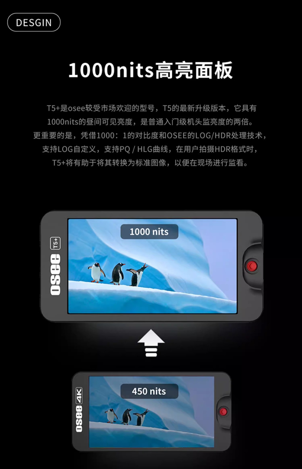 OSEE Era OSEE T5+ 5.4inch K High Brightness 1000 Nits Monitor Slr Mirrorless Camera Head