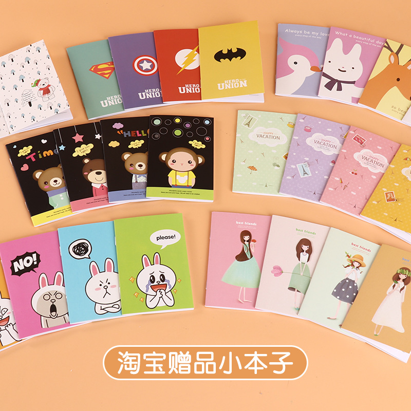 Портативный мини блокнот с мультяшным дизайном A7 с клапаном карманный блокнот маленький блокнот милый студенческий блокнот оптом