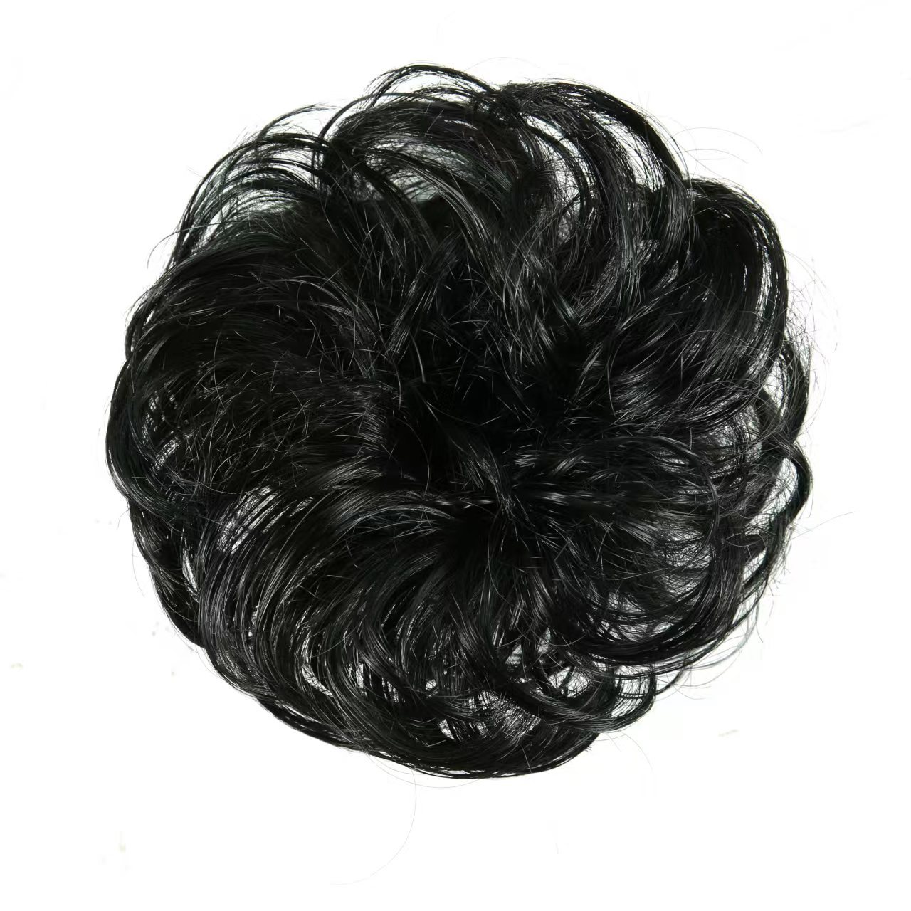 Factory supply natural black wig curly hair Ring Ball head fluffy wig lazy person coiled hair Bales