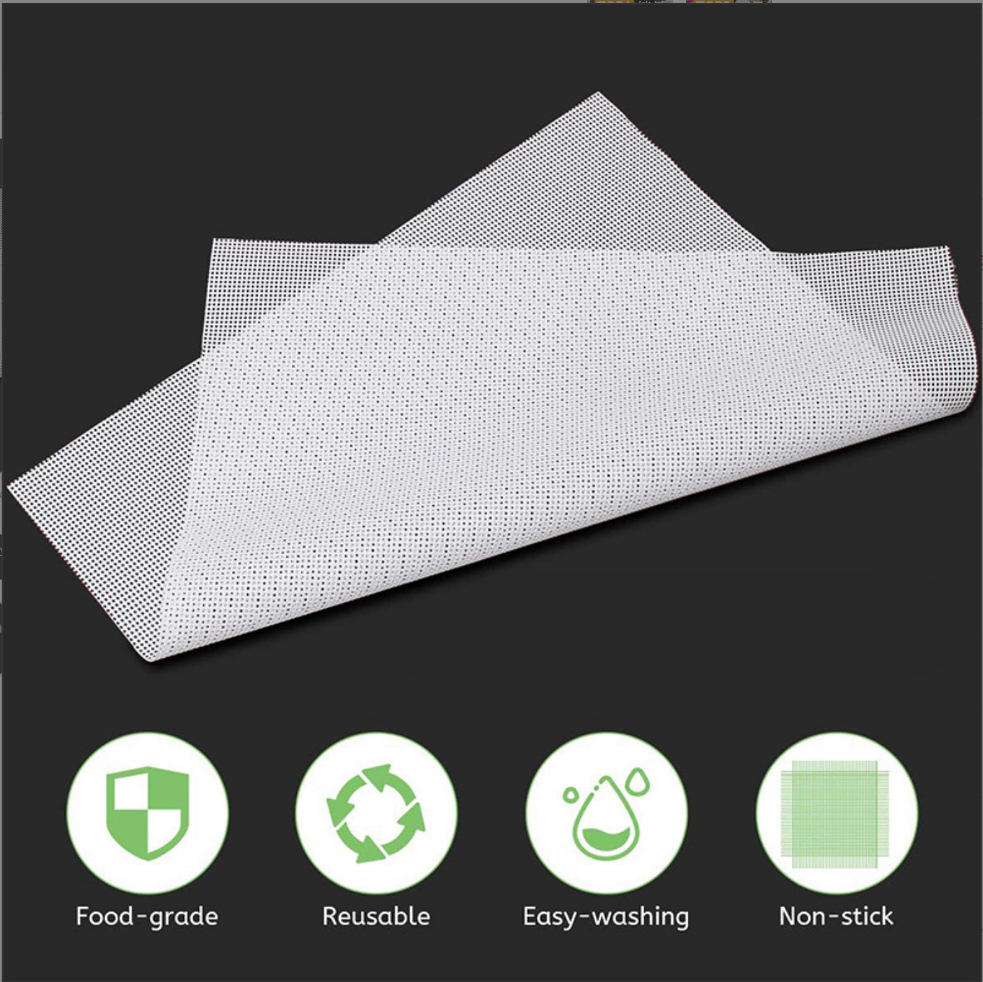 Round Fruit Dryer Food Mat Silicone Drying Mat Non-Stick Drying Fruit Drying Square Food Dehydration Mat