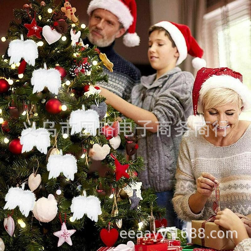 Factory Direct Christmas Tree Wings Christmas Tree Hanging Ornamental Wings Props Christmas Tree Decoration Hanging Ornament Wings