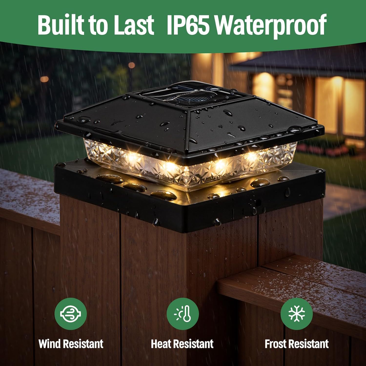 New Hot Selling Solar Garden Light Decoration Villa Garden Column Head Light Outdoor Fence Solar Column Head Light