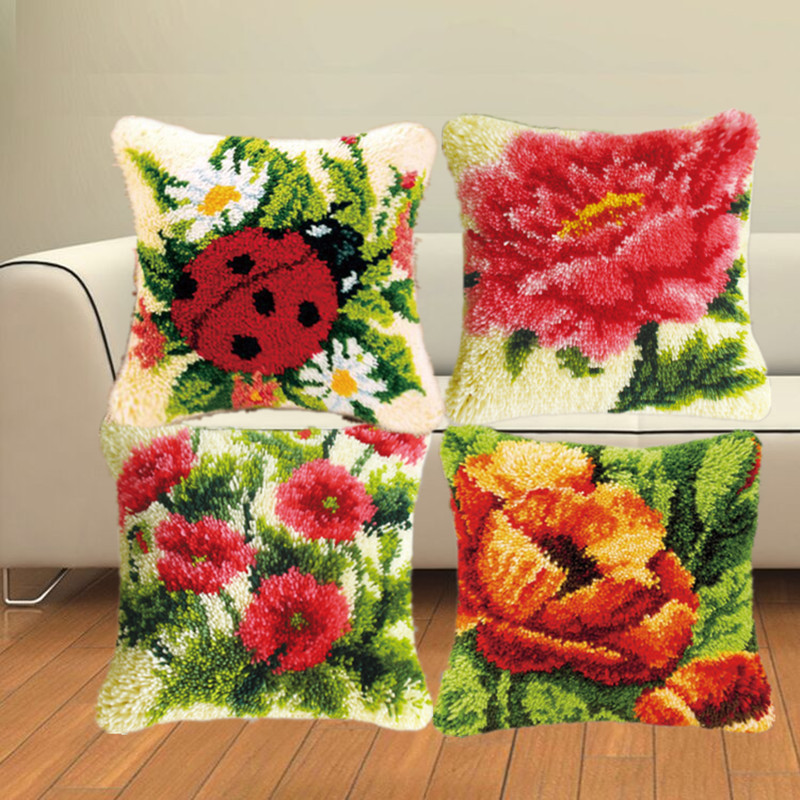 Подушка из пряжи вышивка коврик вышивка подушка набор материалов для DIY цветочный пасторальный стиль новый китайский стиль