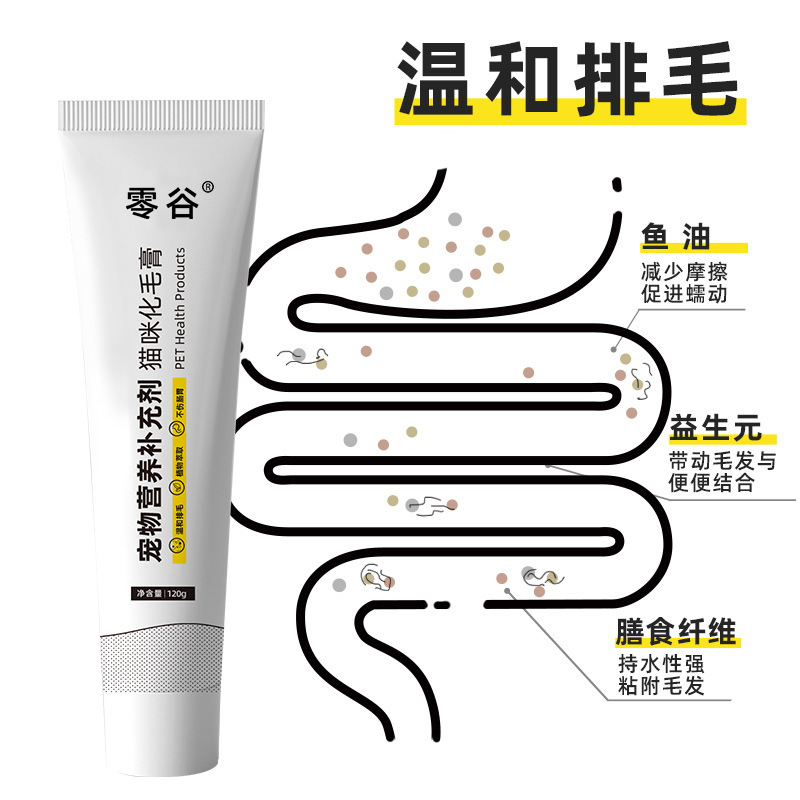 Csyk Hair Removal Cream for Pets, Gentle Hair Removal Cream for Cats, Universal Fish Oil Hair Beauty Cat Grass Tablets Nutritional Cream for Cats and Dogs