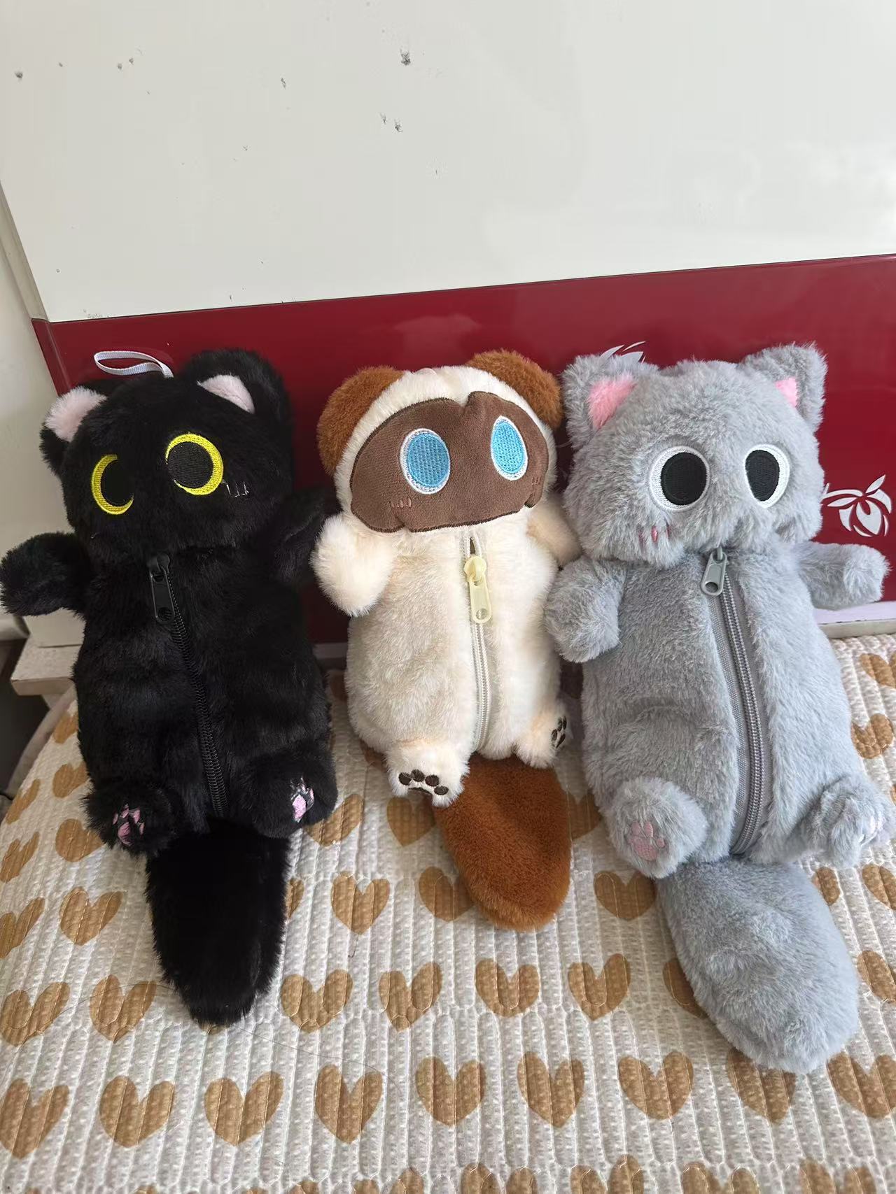 Оптовая продажа милого мультяшного плюшевого кошелька для детей, мягкая кукла, пенал для карандашей, канцелярия для учеников средней школы