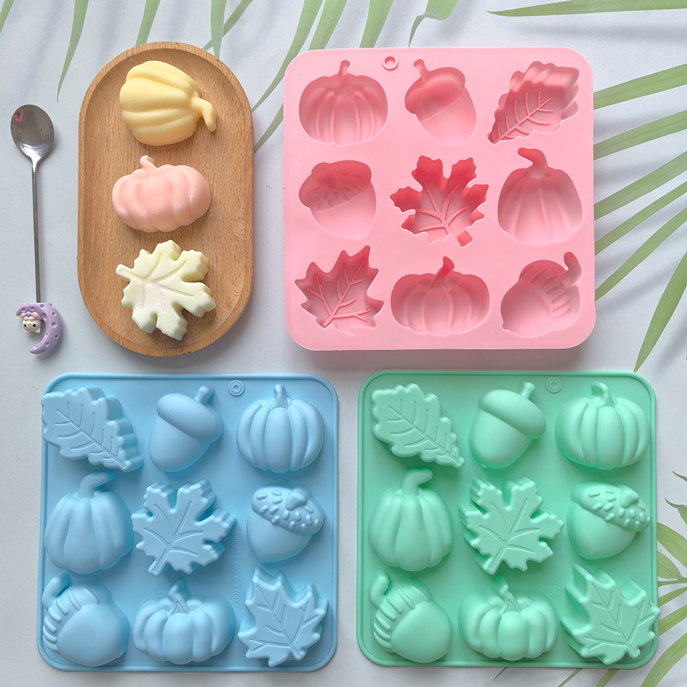 9 последовательных форм тыквы кленового листа силиконовая форма для конфет сезона сбора урожая Хэллоуин DIY пудинг выпечки