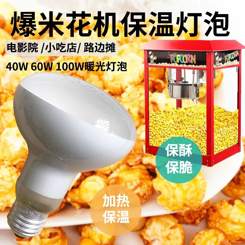 R80 100W Frosted Heating Bulb Amphibian and Reptile Animal Heat Bulb Food Warming Reflective Heating Lamp