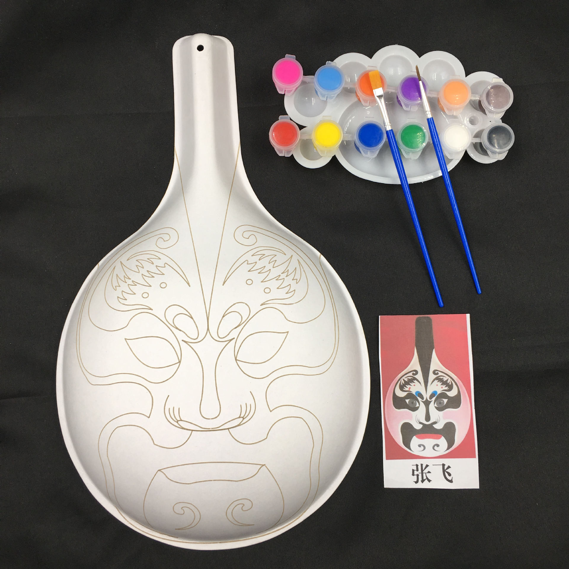 diy hand painting horse spoon gourd with grain DIY facial makeup pulp White billet kindergarten decoration teaching material package