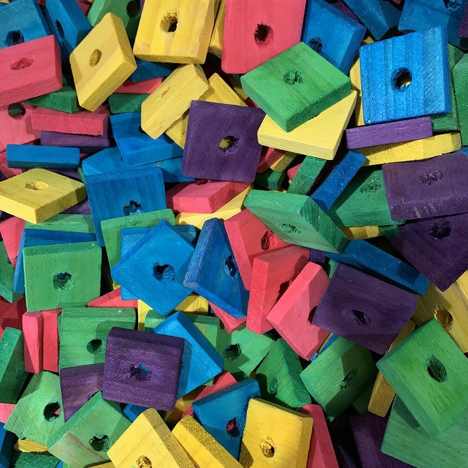 Parrot bite toy bird toy DIY wood piece color wood piece stitching toy bird toy factory wholesale