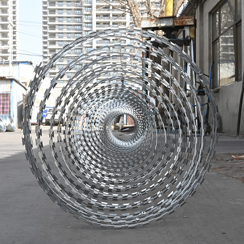 Спиральная колючая проволока для защиты границы, колючая проволока из нержавеющей стали