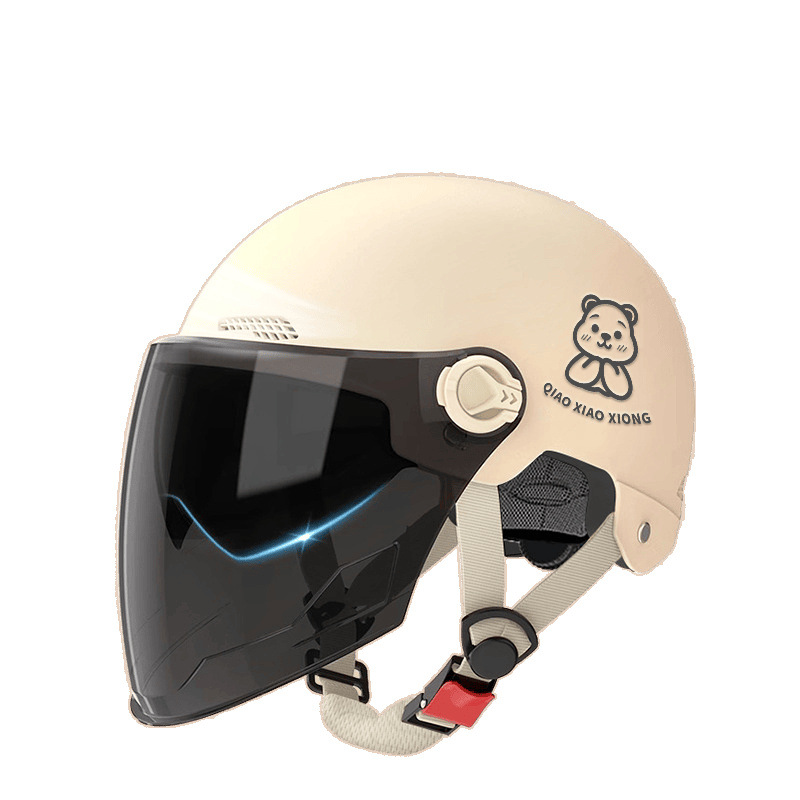 Electric Motorcycle Helmets for Men and Women, Battery Car Anti-Double Mirror Summer All-Season Safety Helmets