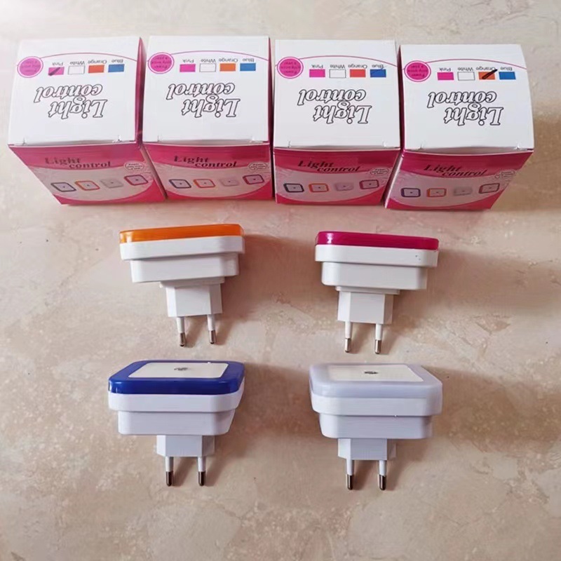 American and European Cross-Border Square Night Light Plug-In Lamp Bedroom Led Lamp Intelligent Light Control Indoor Sensor Bedside