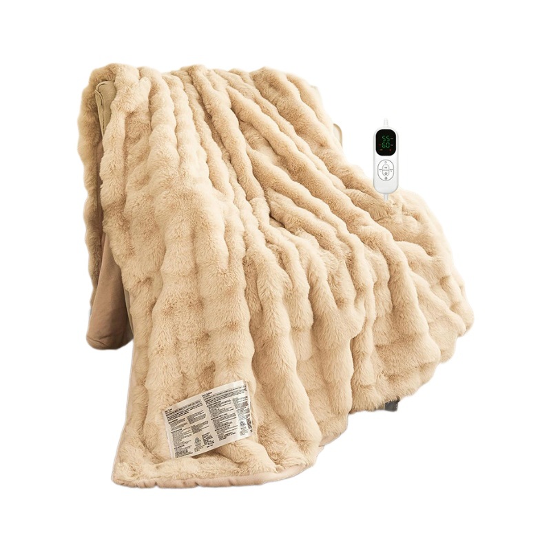 New Cross-Border Electric Heating Blanket Bubble Rabbit Fur Electric Blanket Warm-Up Heating Blanket Zero Magnetic Field Carbon Fiber Far Infrared