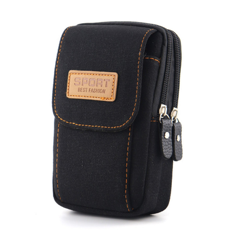 Men's 6.5-inch mobile phone waist bag middle-aged and elderly wear belt wear-resistant construction site mobile phone bag canvas waist bag mobile phone bag wholesale