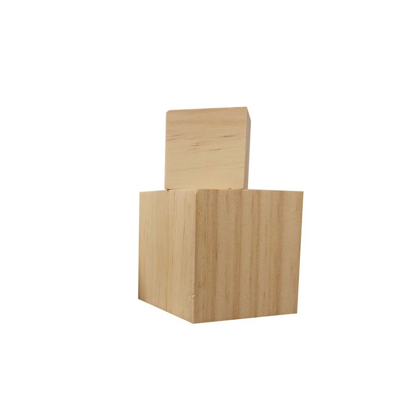Square Pine Wood Blocks Kindergarten Kidsren's Toys Building Blocks Mathematics Teaching Aids Blocks DIY Model Handmade Materials