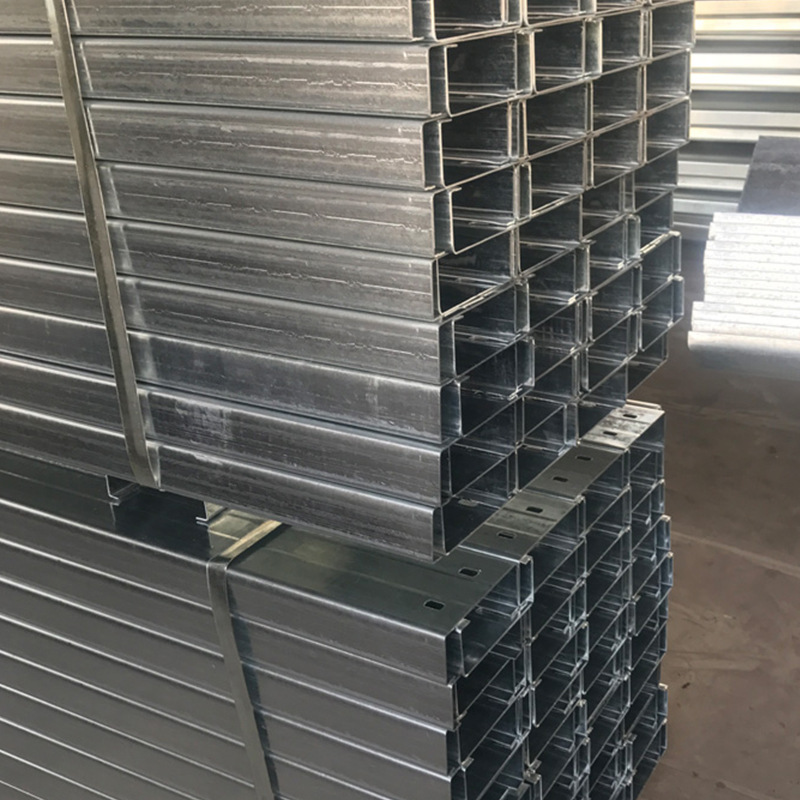 Tianjin small C- shaped steel cold-formed C- shaped steel high-zinc layer support with perforated photovoltaic bracket Q235B non-standard in stock