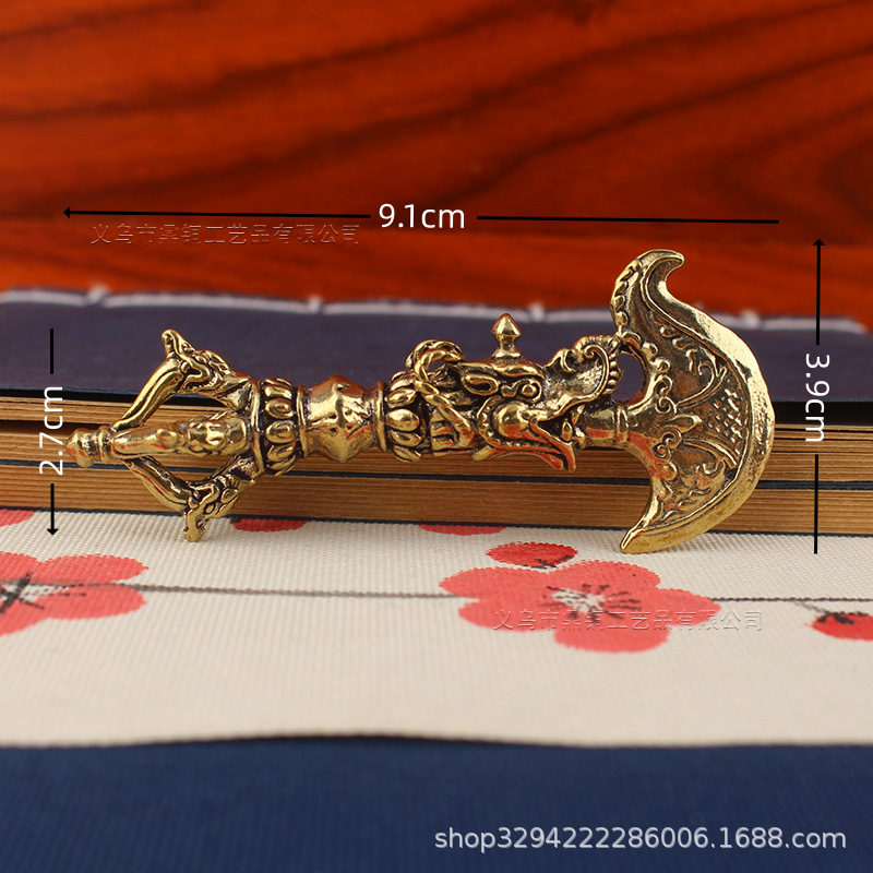 Retro Brass Faucet King Kong Pong Handle Piece Religious Instrument Demon King Kong Pestle Decoration Wen Play Old Bronze Wholesale