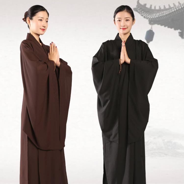 Буддийская одежда для поклонения в зале Будды, костюм для мужчин и женщин, костюм для монахов, ряса Будды, шафрановая коричневая одежда Haiqing