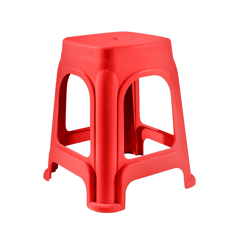 Thickened Household Red Plastic Stool Modern Simple Round Stool Chair Square Stool Bench Plastic High Stool Stool Wholesale