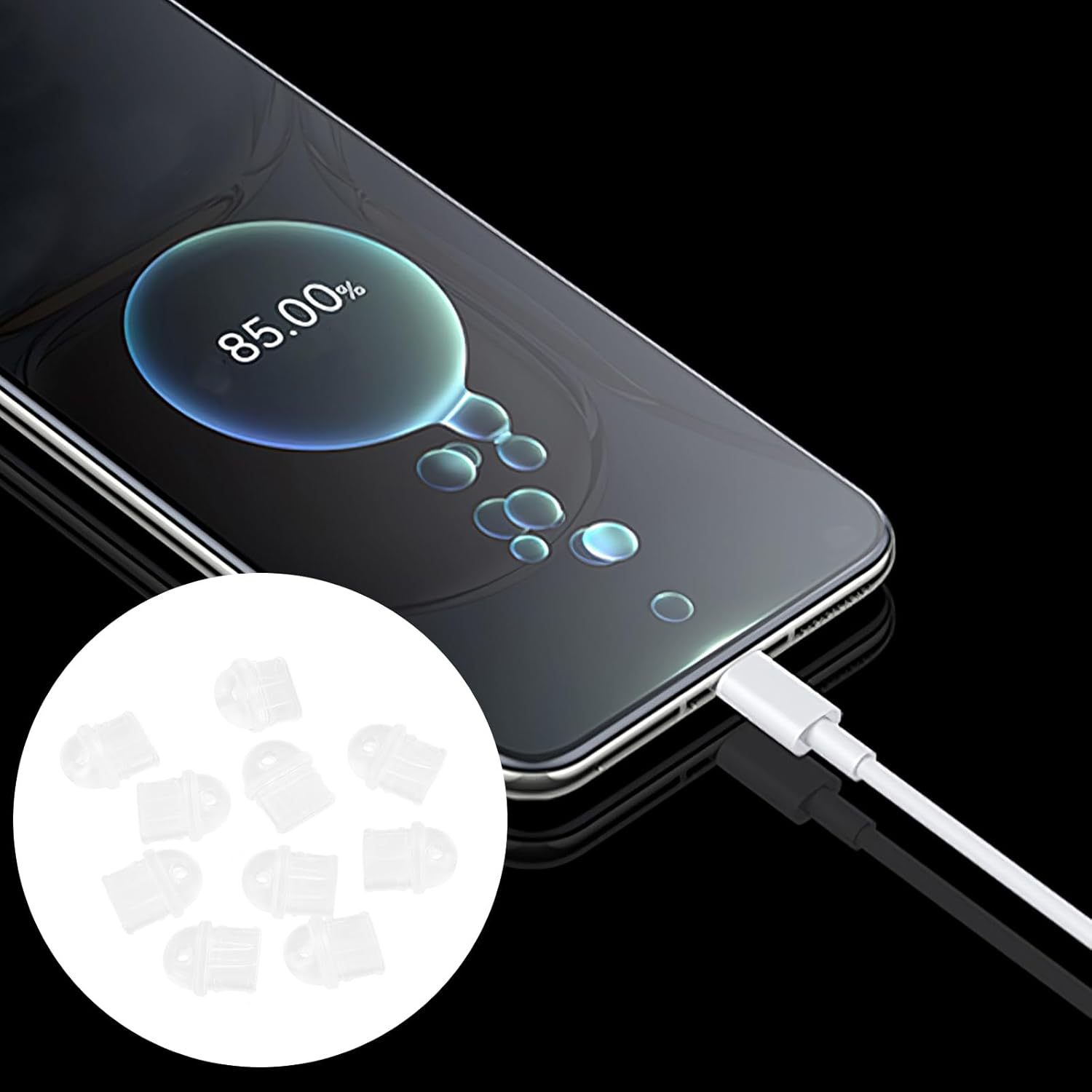 Simple Transparent Suitable for Type-C Apple Android Interface Diy Charging Port Plug Mobile Phone Dust Plug Plug Plug