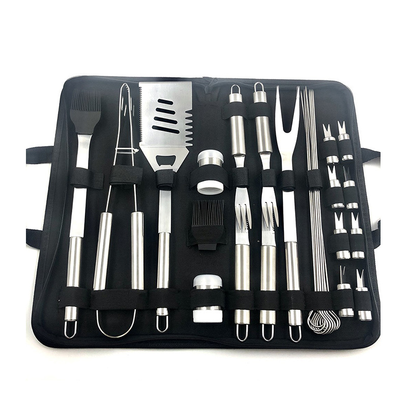 Portable Oxford Bag BBQ Stainless Steel suit Outdoor Barbecue Factory in stock BBQ Tools suit Combination