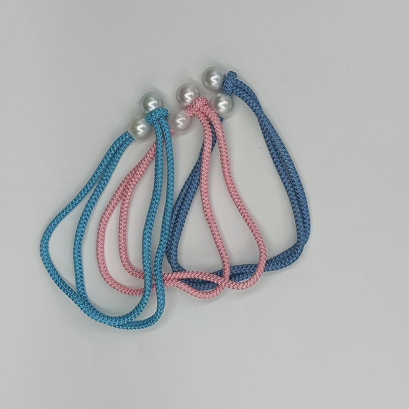 Manufacturers supply simple polyester silk Oriental Pearl Curtain strap curtain accessories Pearl Curtain buckle strap