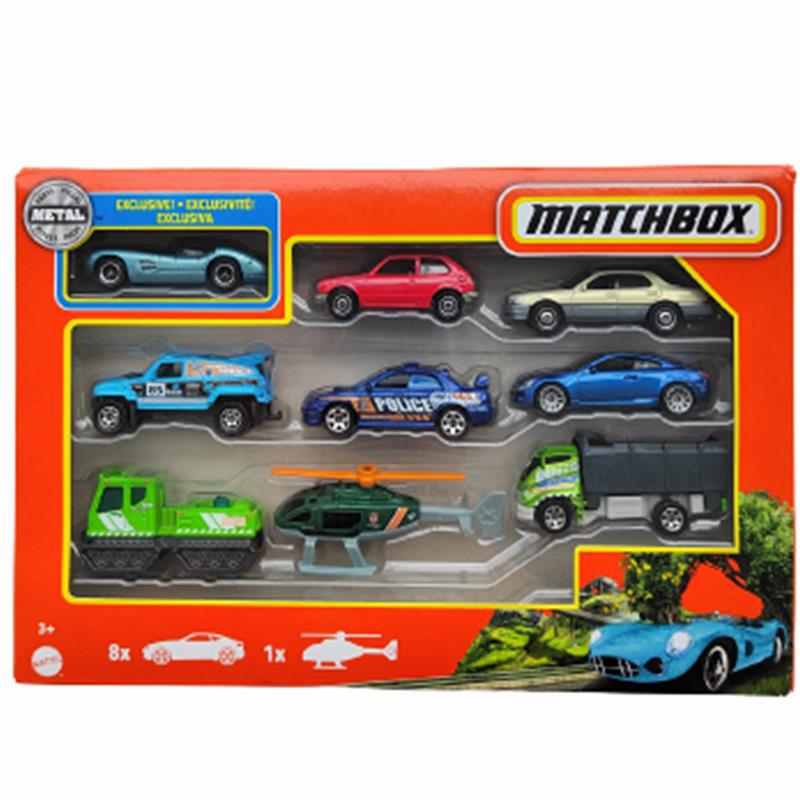 Matchbox City Hero Car 9-Pack Mini Alloy Sports Car Aircraft Model Children's Toy X7111