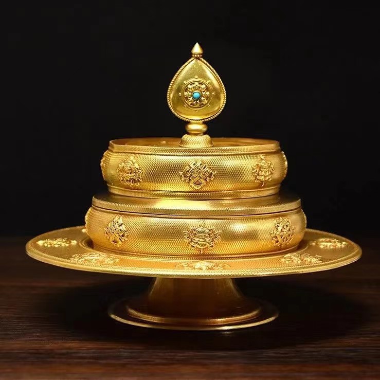 Manza Plate Pure Copper Xizang Man Tea Luo Xiu Plate Thirty-Seven Man Plate Ornaments