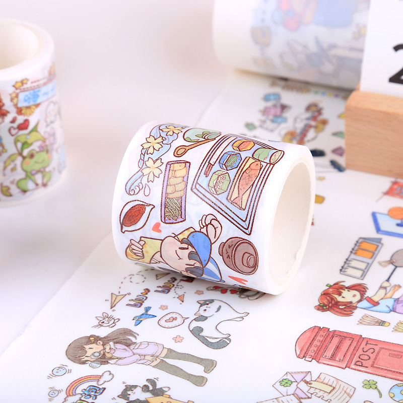 Washi Tape Custom Student Note Book Stickers Custom Printed Star Anime Cartoon Roll Kidsren's Stickers