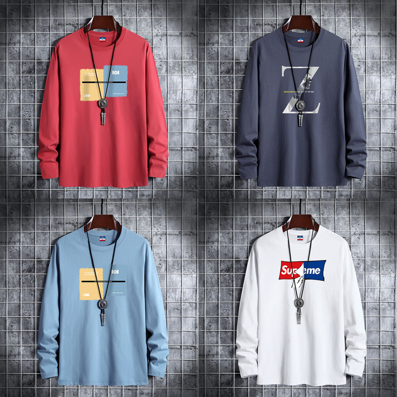 2025 Spring and Autumn Men's Long Sleeve Bottoming Shirt Wholesale Foreign Trade Tail Treatment Factory Low Price Clothes Wholesale