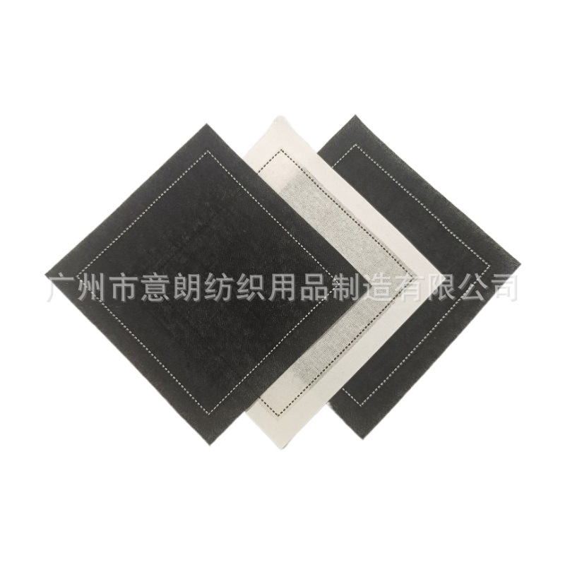 Cross-Border Cotton Hotel Western-Style Coaster Napkin Cloth Airplane Cocktail Coaster White Folded Napkin Cloth