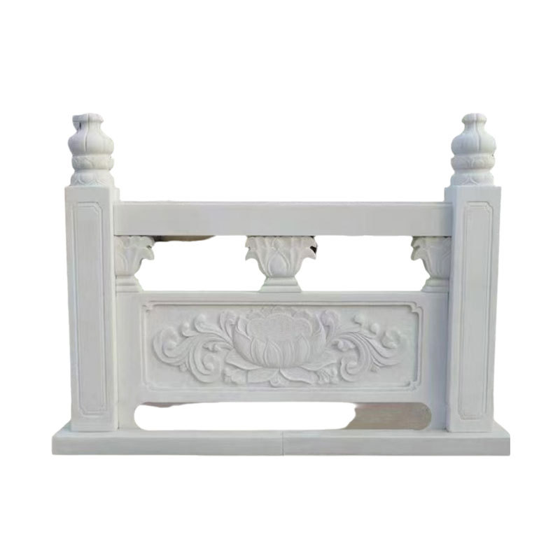 River White Marble Stone Railing Guardrail Manufacturer Customized Sesame White Stone Carving Railing Granite Stone Railing Customization