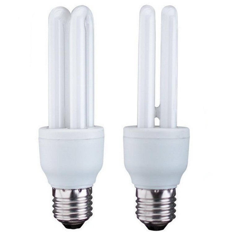 Energy-Saving Lamp 2U Energy-Saving Lamp U-Shaped Fluorescent Bulb Household Engineering E27/B22 Pure Three Primary Colors Factory Wholesale