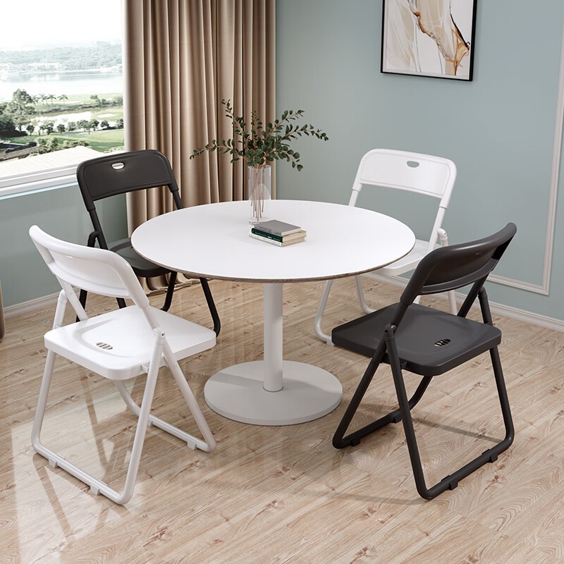 Factory Direct Sales Folding Chair Outdoor Plastic Steel Frame Folding Chair Home Backrest Portable Conference Event Chair