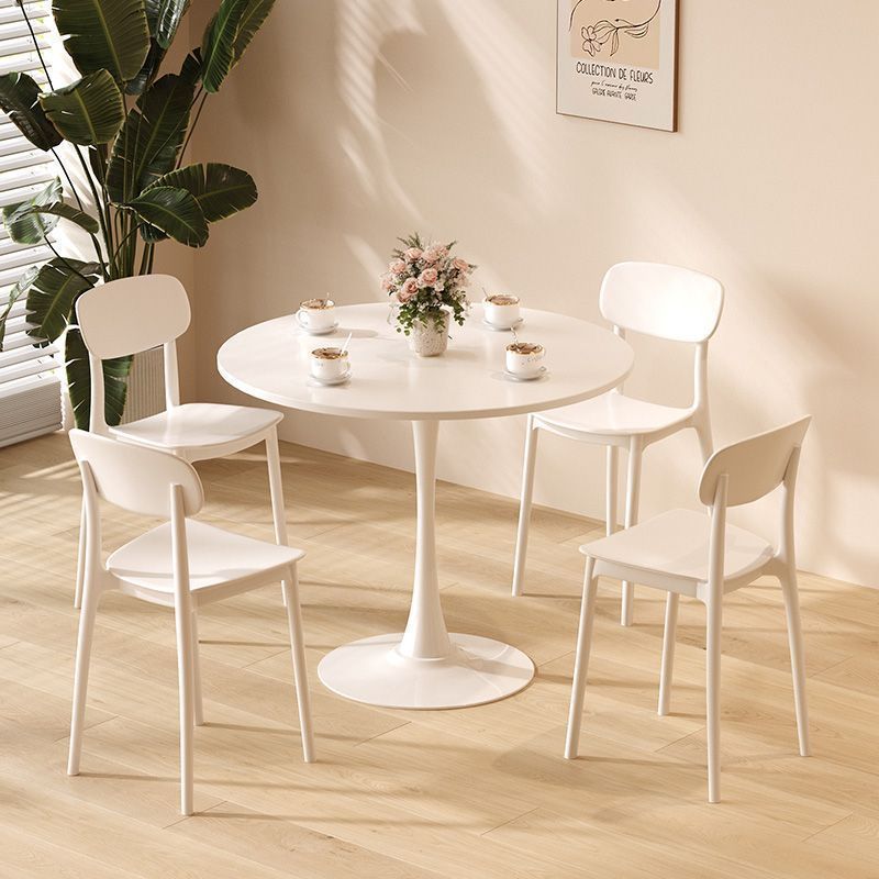 Internet Celebrity White Nordic Style Ins Small Round Negotiation Table Milk Tea Coffee Shop Table and Chair Combination Tulip Dining Table
